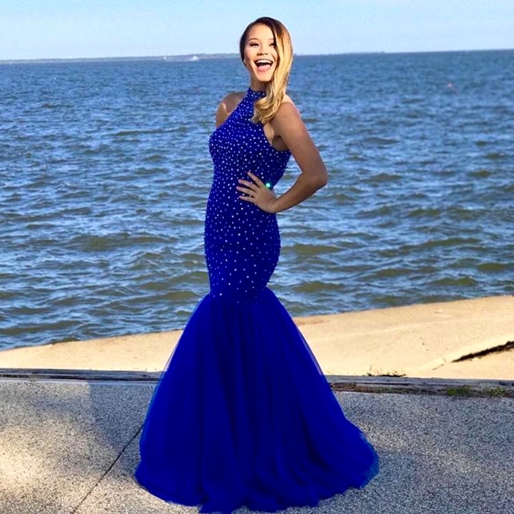 Mermaid Style Dress in Royal Blue